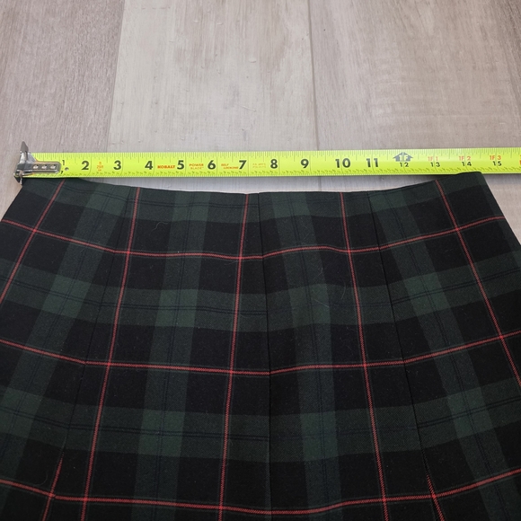 Babaton Tartan A-Line Skirt - Dark Green and Red - Picture 6 of 7